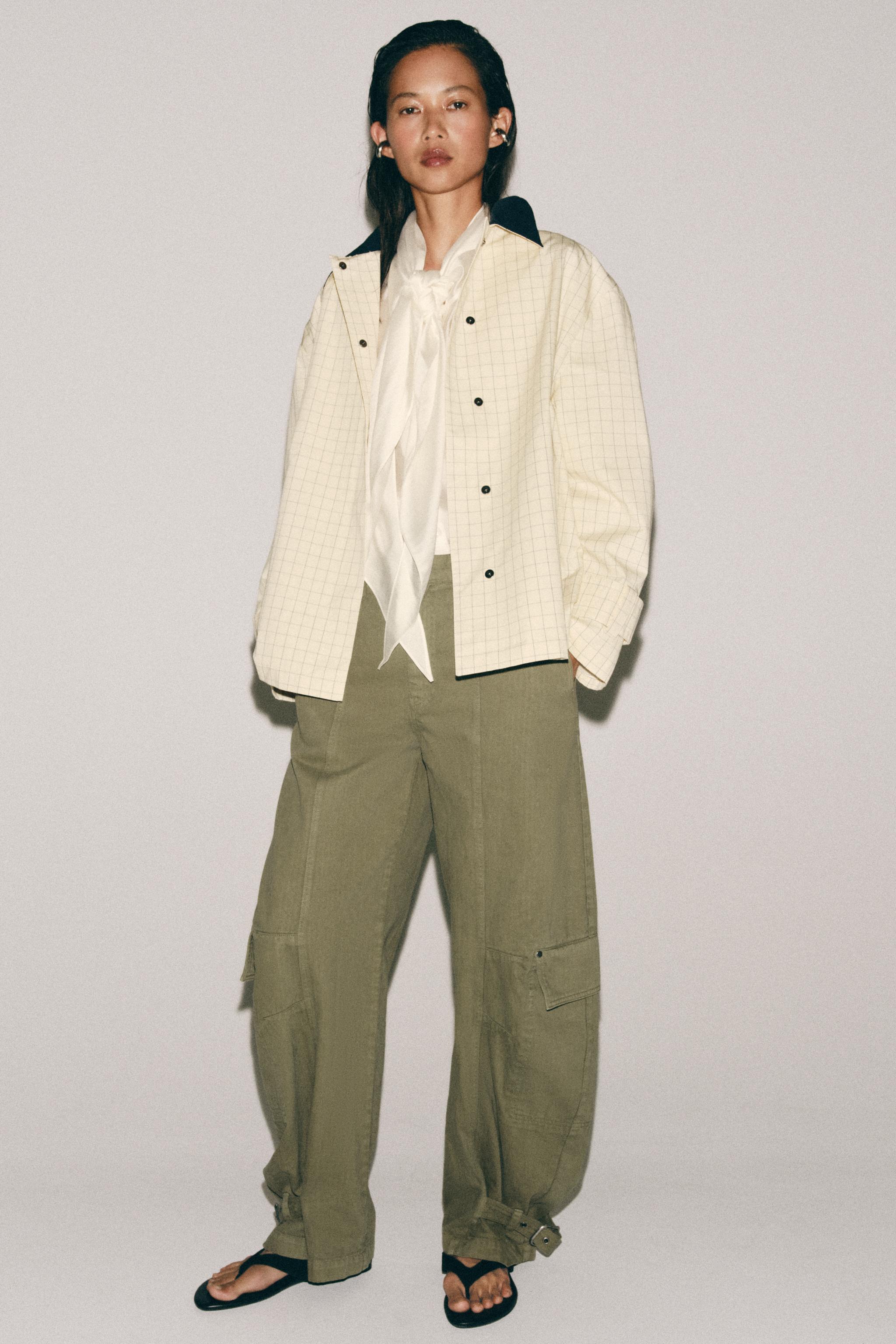 VESTE À CARREAUX COL CONTRASTE ZW COLLECTION